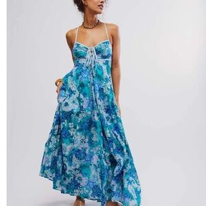 Free People Dream Weaver Blue Maxi Dress